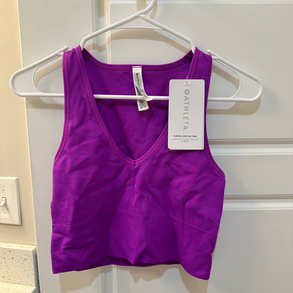NWT Athleta Size small Aurora Crop Rib Tank